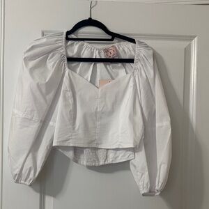 Chic White Puff Sleeve Crop Top